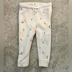 Cat & jack 2T holiday ribbed pants - reindeer and holly